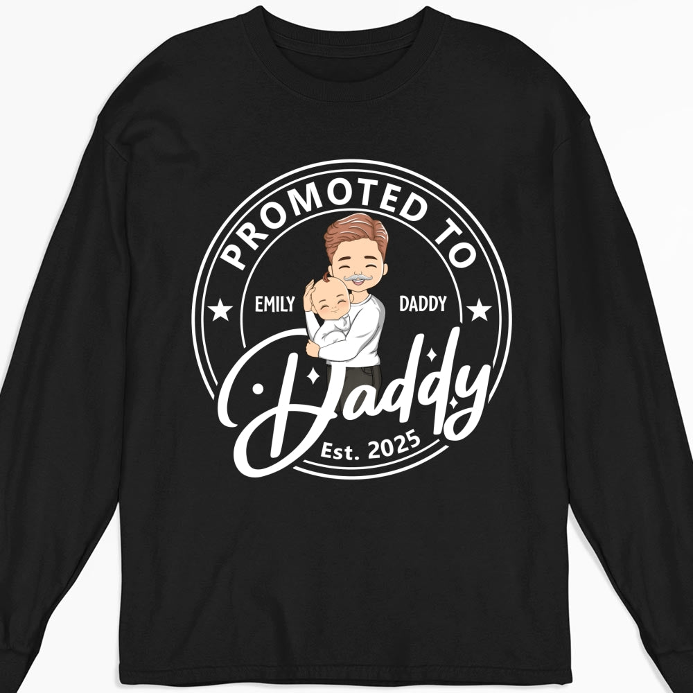 Promoted To Dad Mom - Personalized Custom Shirt