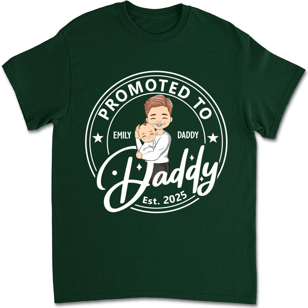 Promoted To Dad Mom - Personalized Custom Shirt