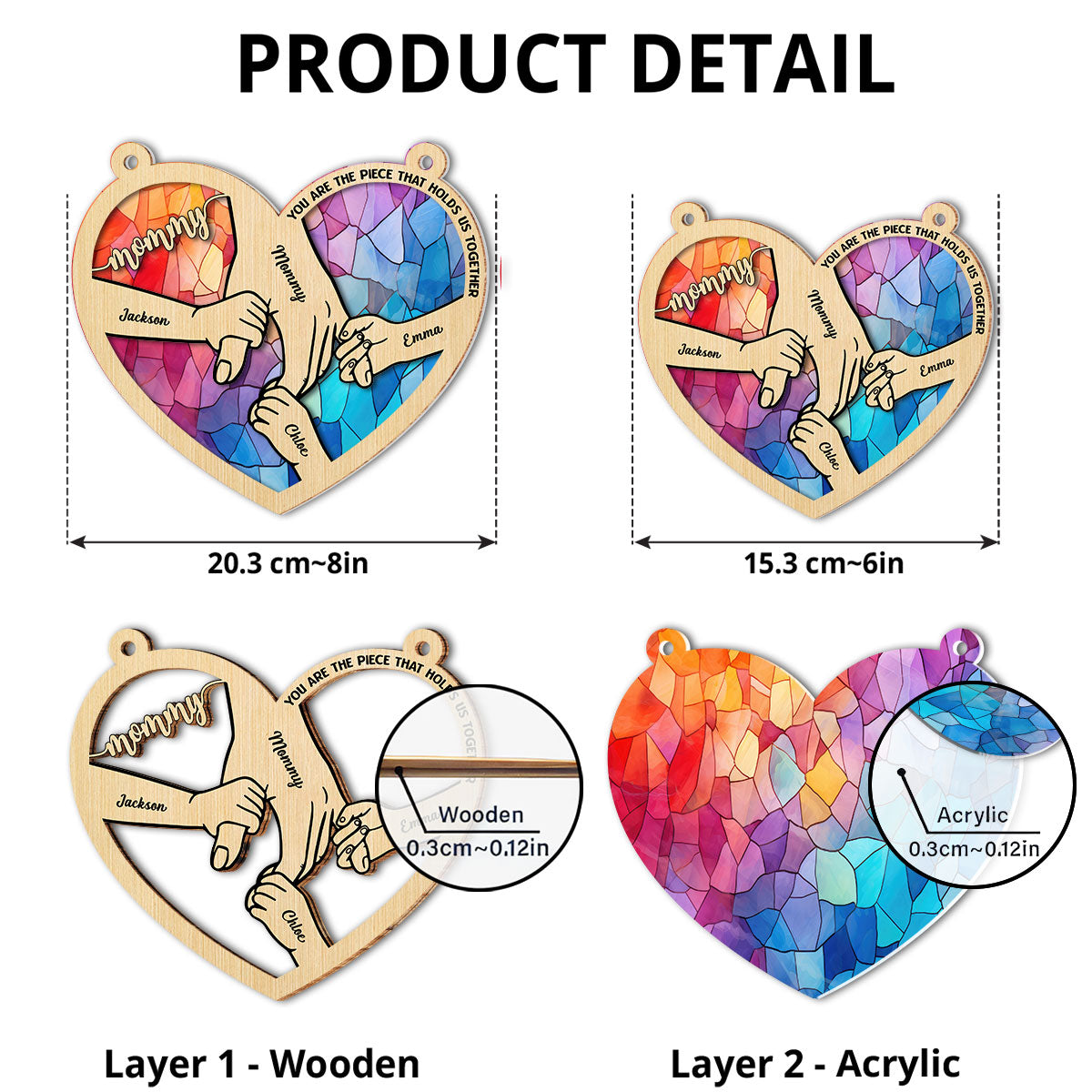 Holding Hands - Personalized Custom Suncatcher