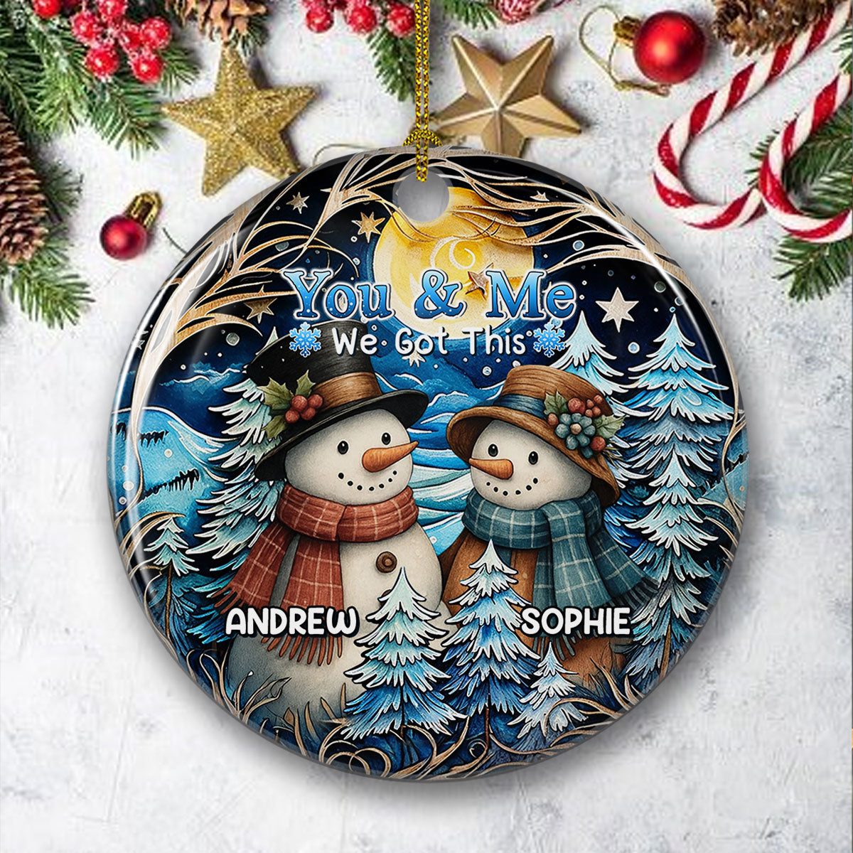 Timeless Winter Ornament - Personalized Custom Ceramic Ornament