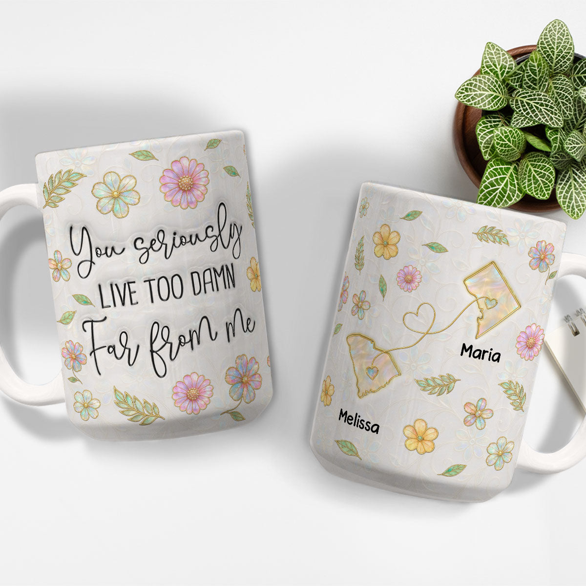 Distance Makes Me Miss You - Personalized Custom 3D Inflated Effect Coffee Mug