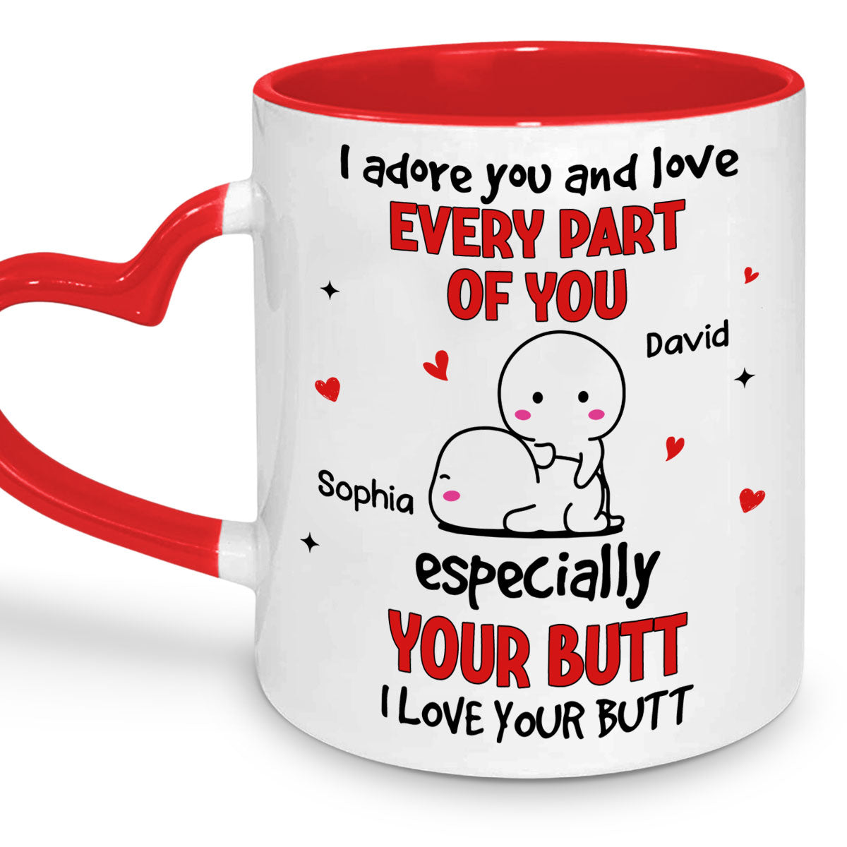 Love Your Butt - Personalized Custom Heart Handle Mug