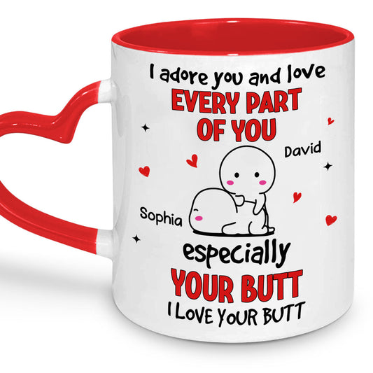 Love Your Butt - Personalized Custom Heart Handle Mug