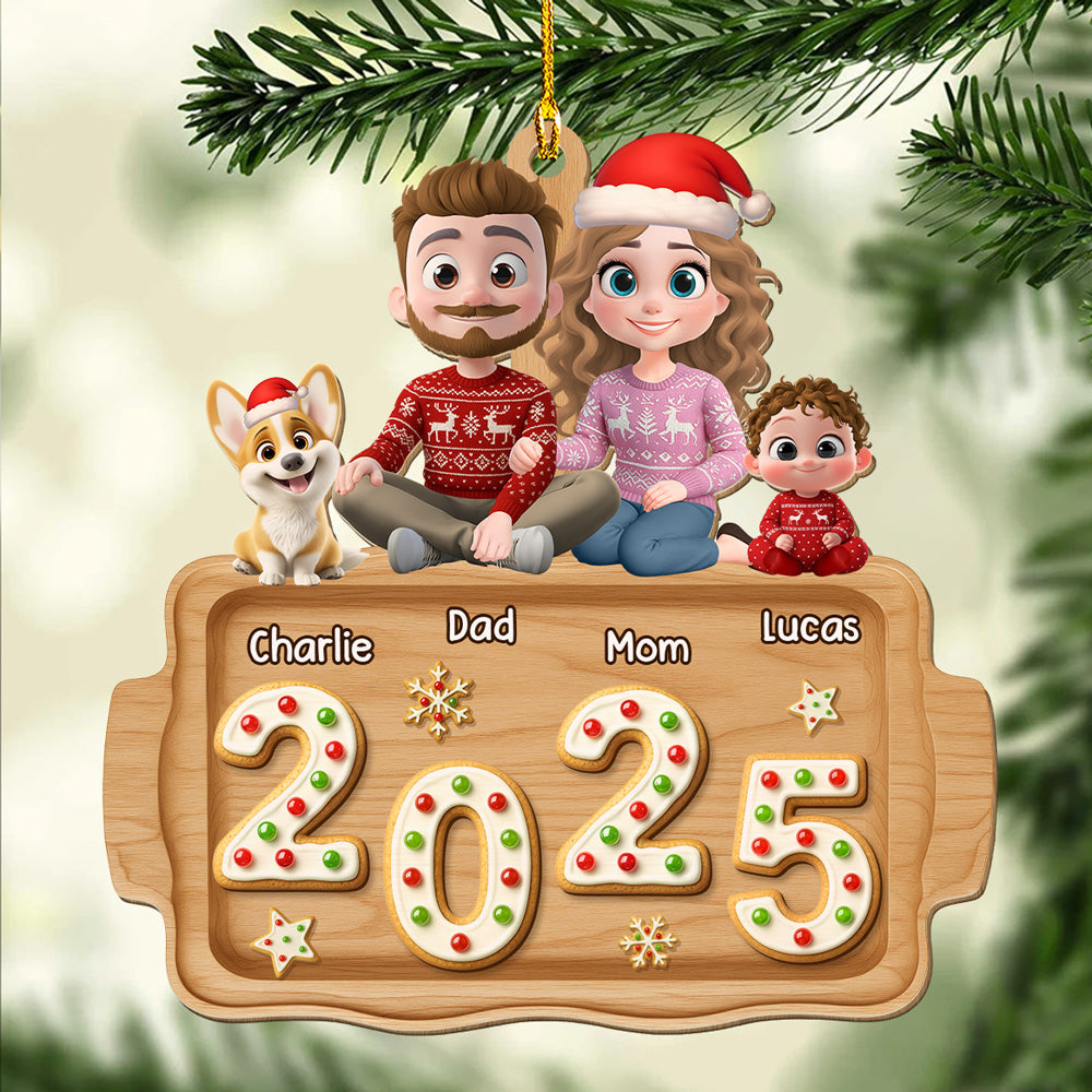 Family Cookies Dreams - Personalized Custom 3D Effect Wood Ornament