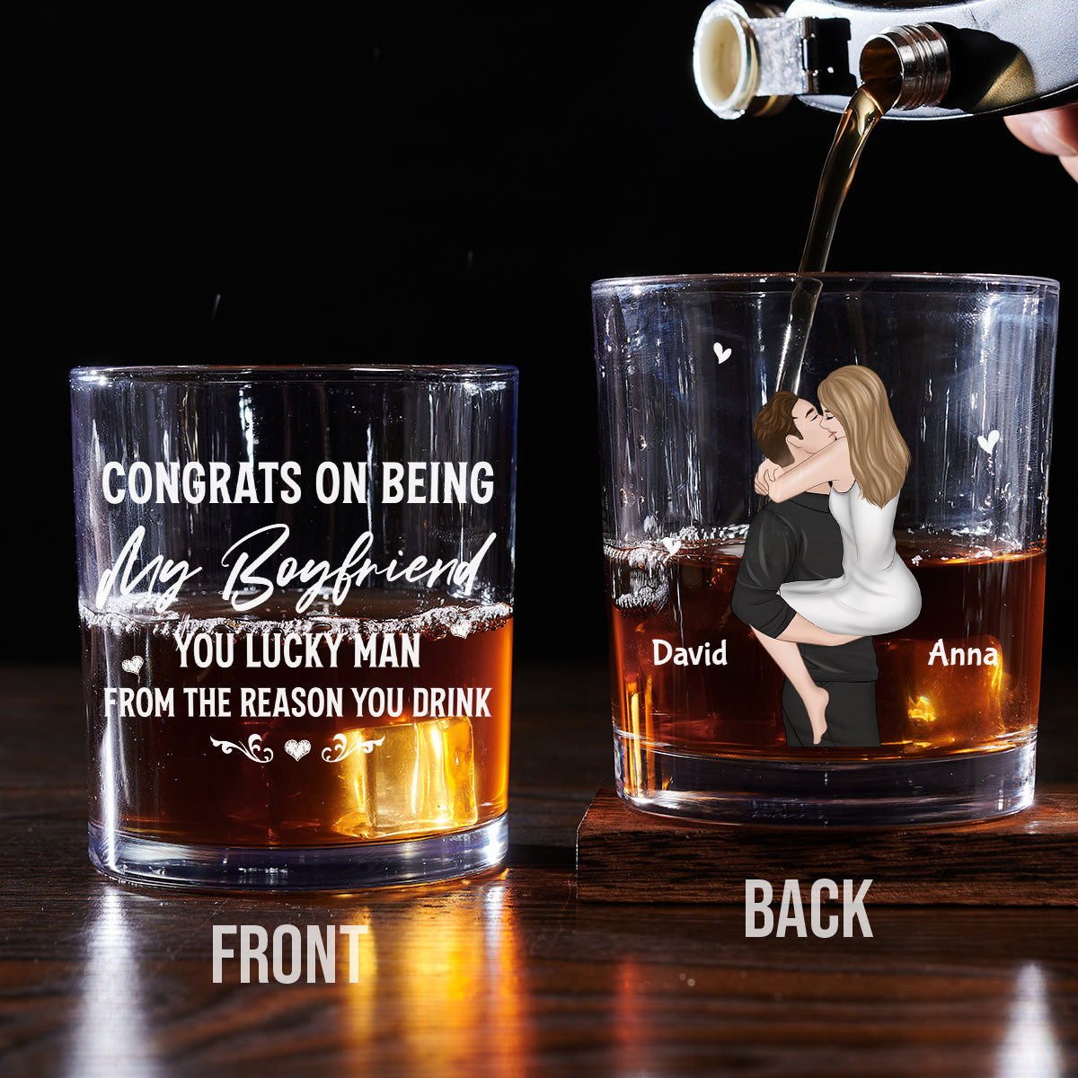 Congrats On Being My Husband - Personalized Custom Whiskey Glass