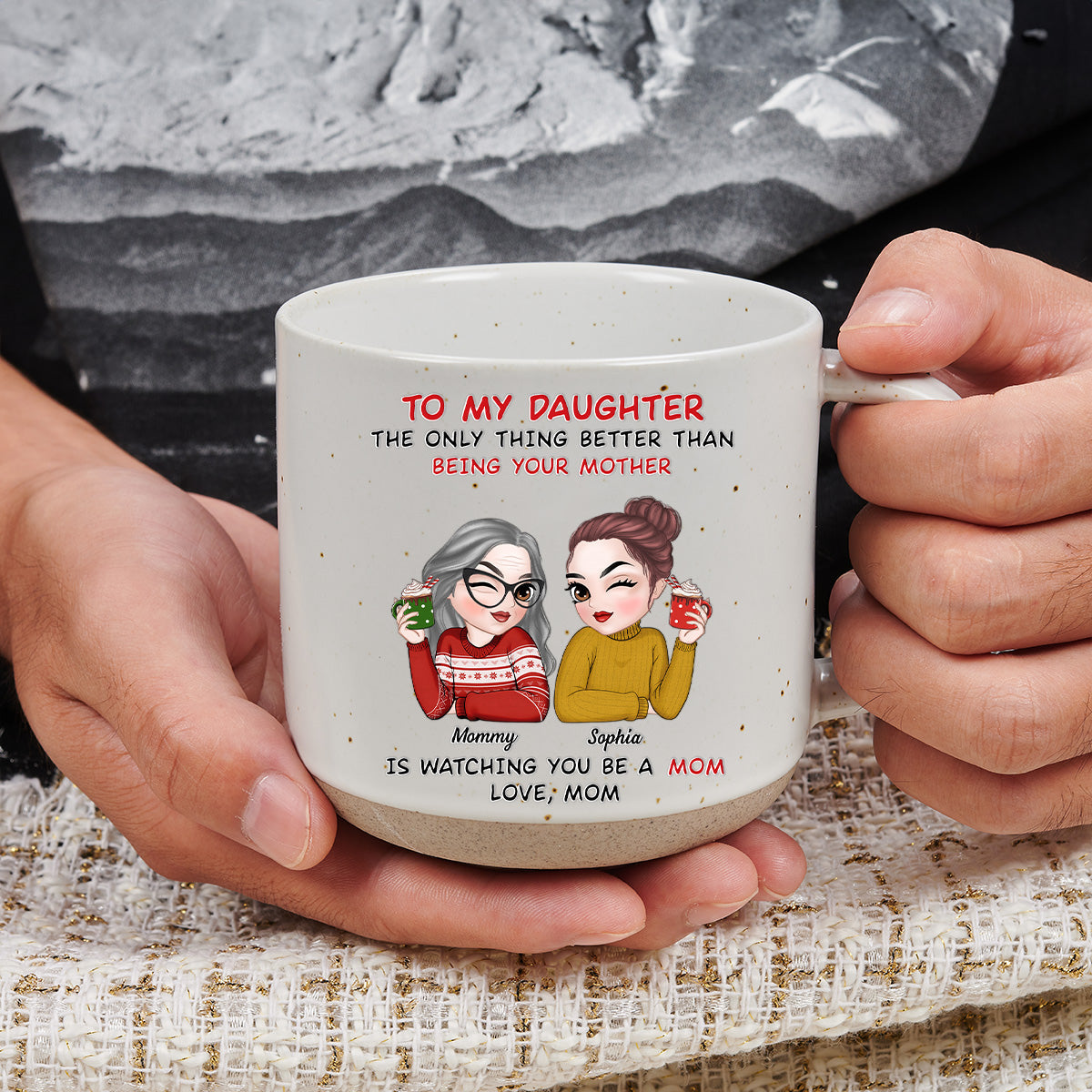 To My Daughter - Personalized Custom Pottery Mug