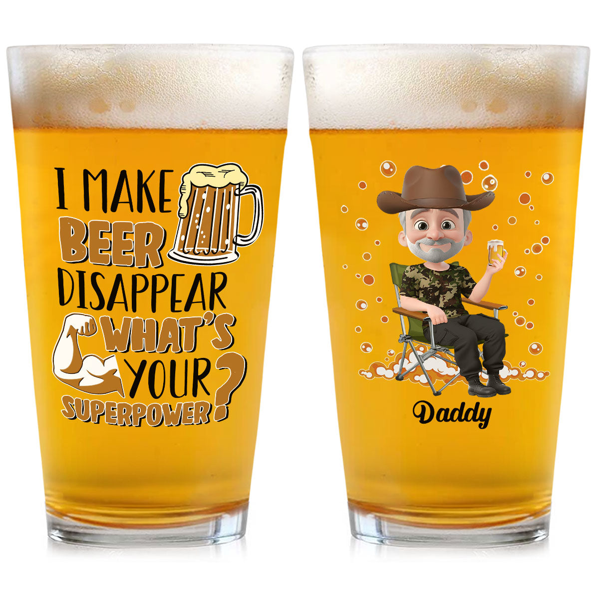 I Make Beer Disappear - Personalized Custom Beer Glass