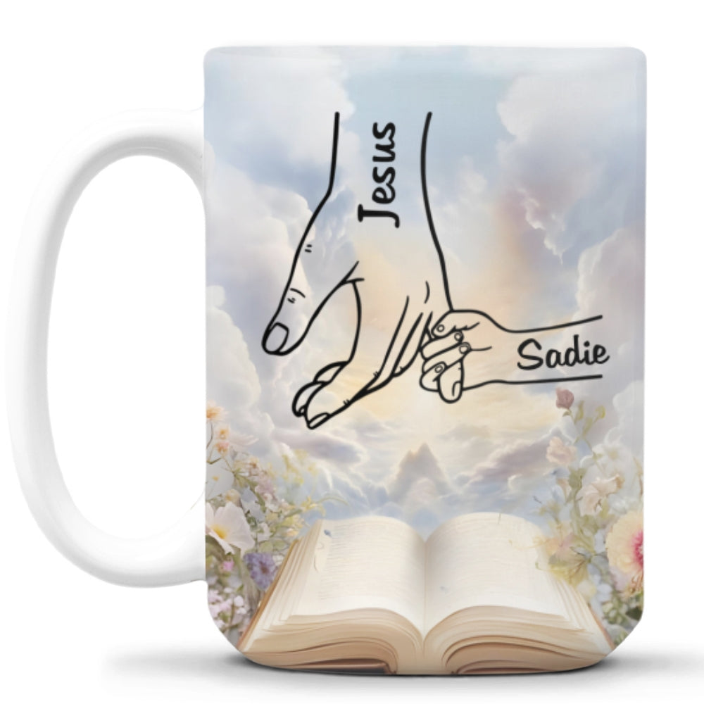 God Holds Our Hands - Personalized Custom Coffee Mug