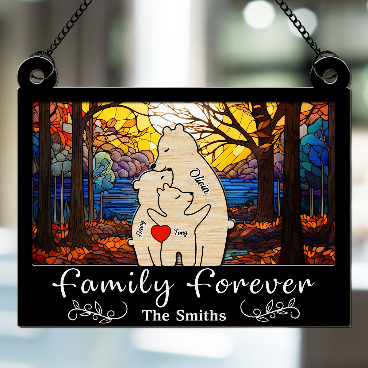 Bear Family - Personalized Custom Suncatcher