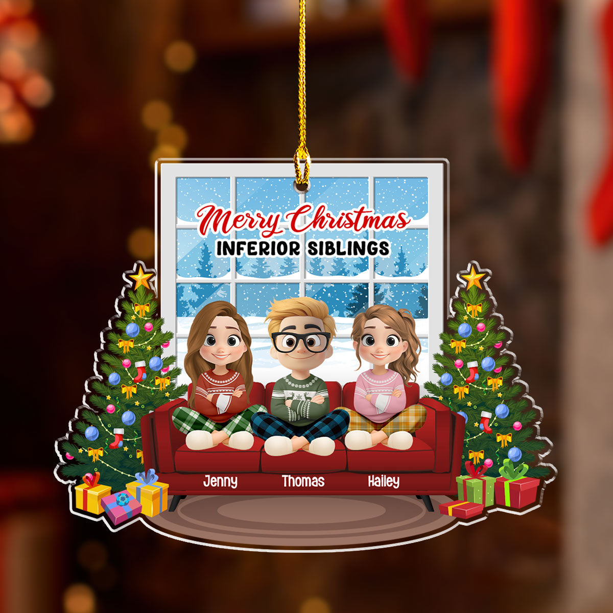 Bow To Your Superior Sibling - Personalized Custom Acrylic Ornament