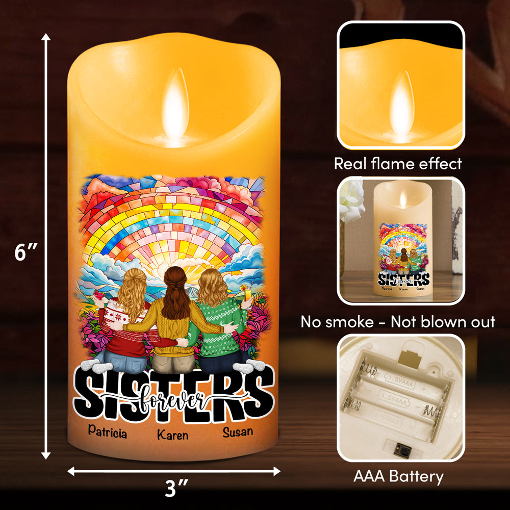 Besties Sitting Together - Personalized Custom LED Candle