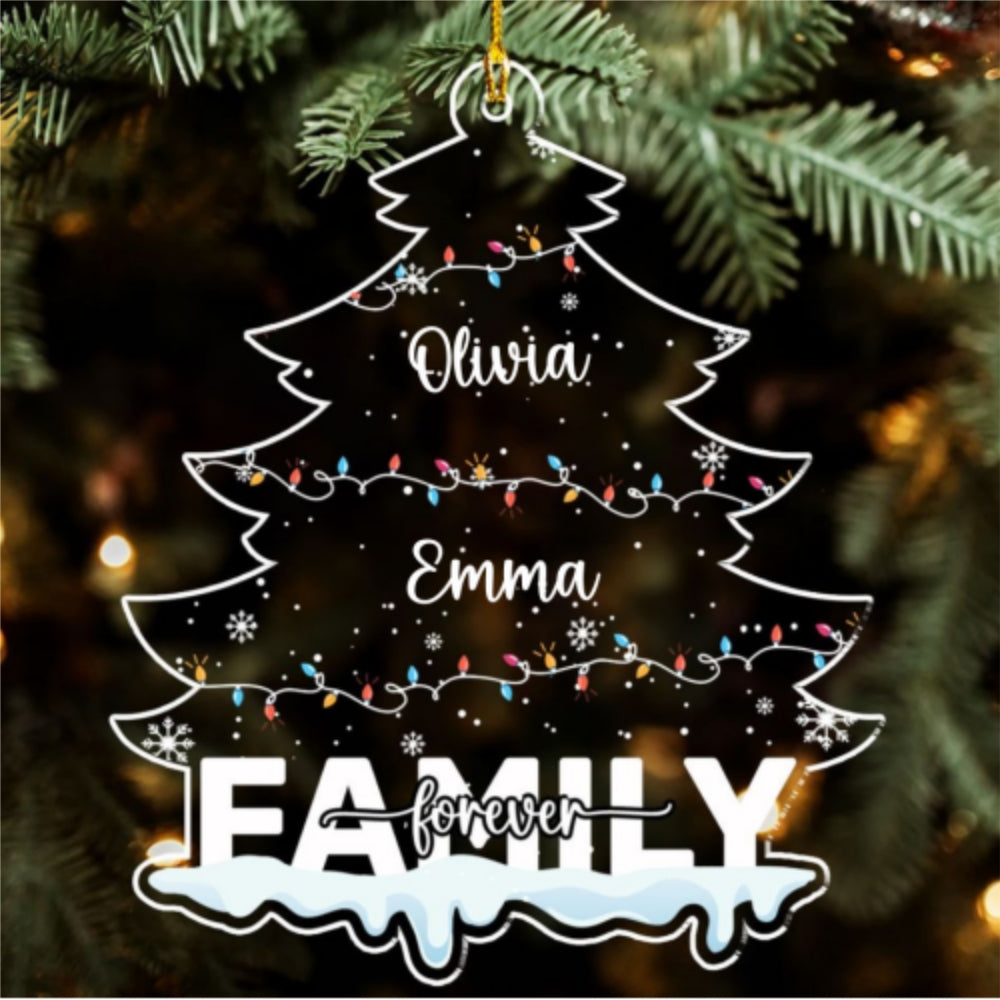 Family Forever Custom Name - Personalized Custom Acrylic Ornament
