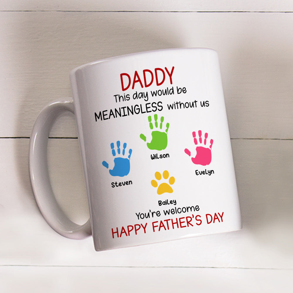 Daddy And His Kids - Personalized Custom Coffee Mug