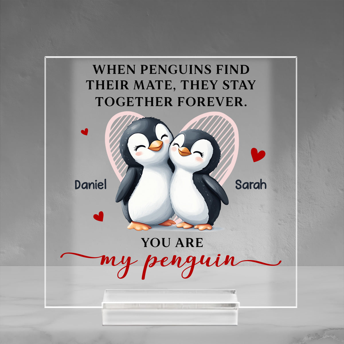 My Penguin - Personalized Custom Acrylic Plaque With Base