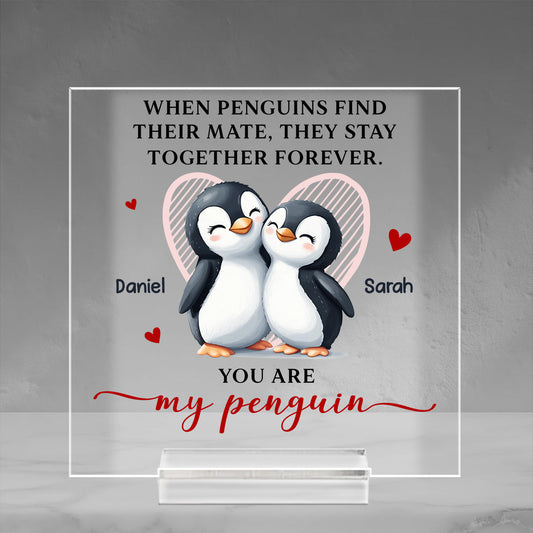 My Penguin - Personalized Custom Acrylic Plaque With Base