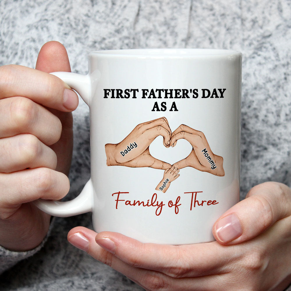 Family Of Three - Personalized Custom Coffee Mug