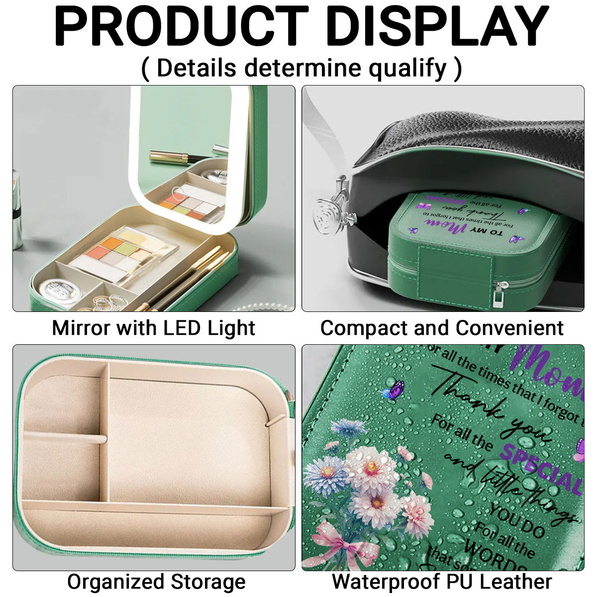 Thank You Mom For All The Special Things - Personalized Custom Jewelry Box With LED Mirror