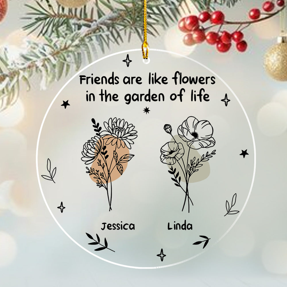 Flowers In The Garden Of Life - Personalized Custom Acrylic Ornament