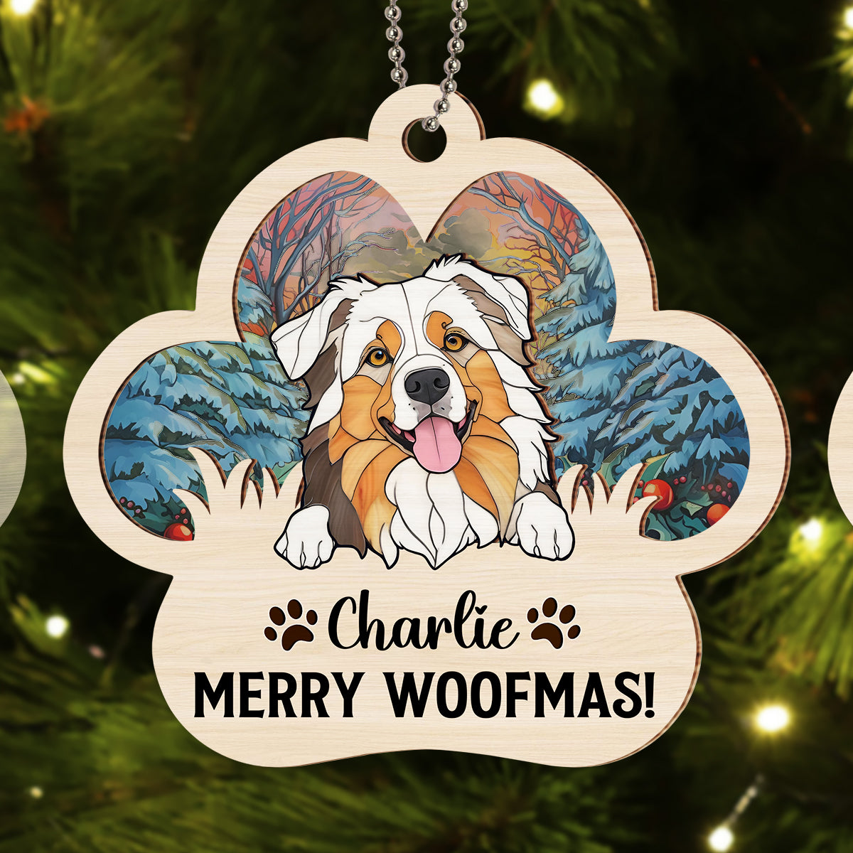 Holiday Cheer - Personalized Custom Suncatcher Ornament