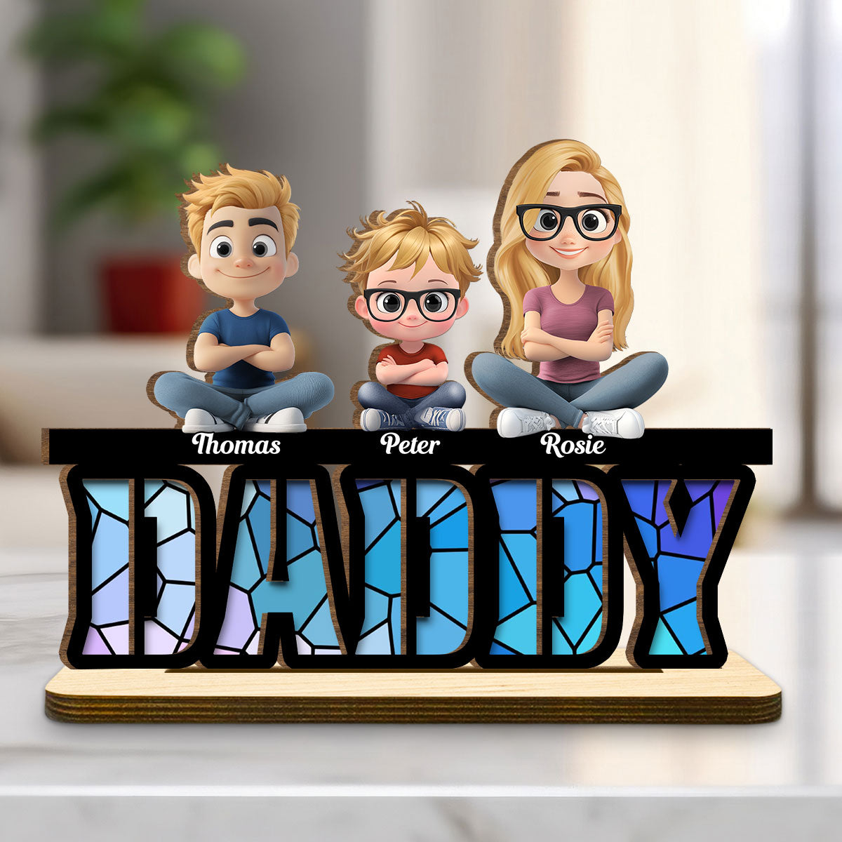 Our Father, Our Hero - Personalized Custom 2-Layer Wood Plaque With Flat Base