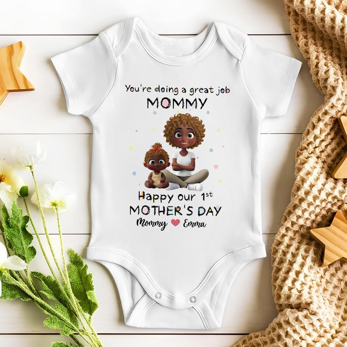 Mommy Doing A Great Job Happy Mother Day - Personalized Custom Baby Onesie
