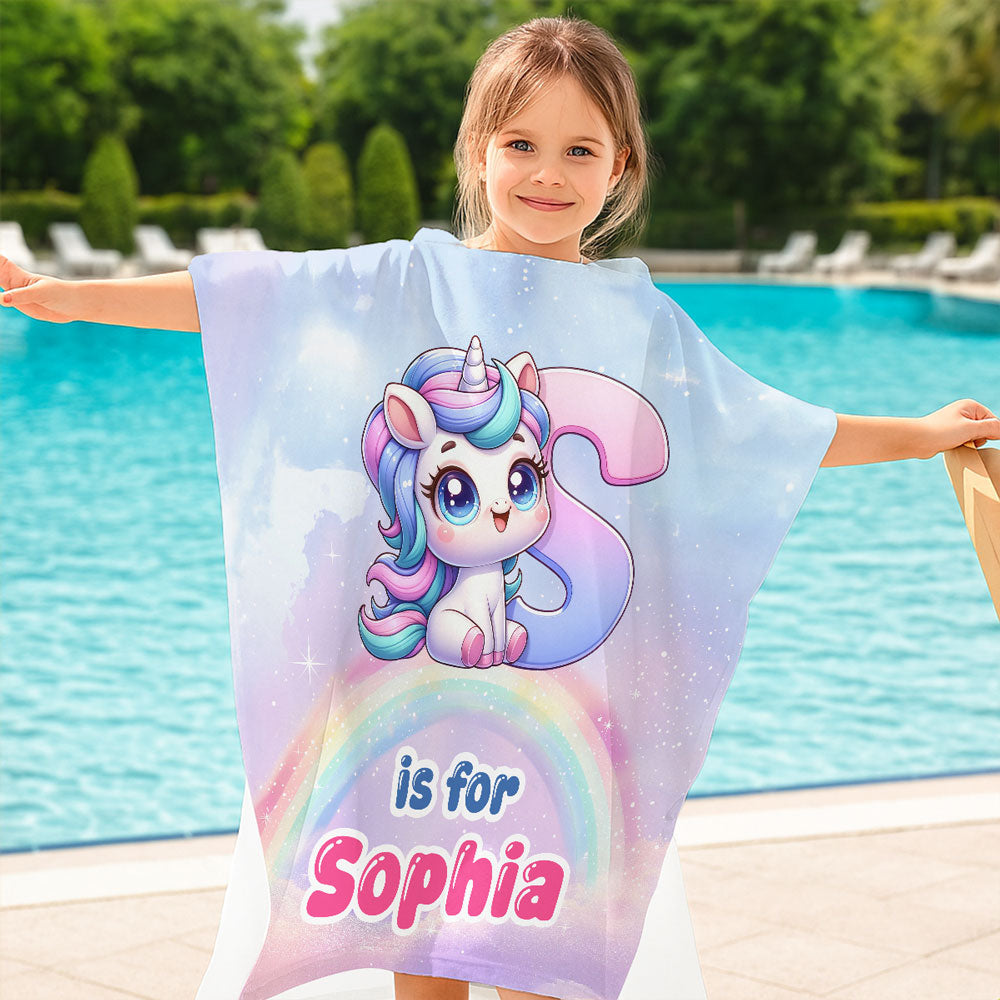 Alphabet Game Cartoon - Personalized Custom Hooded Beach Towel