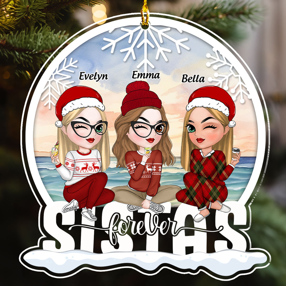 Bestie Love Is Forever - Personalized Custom Acrylic Ornament