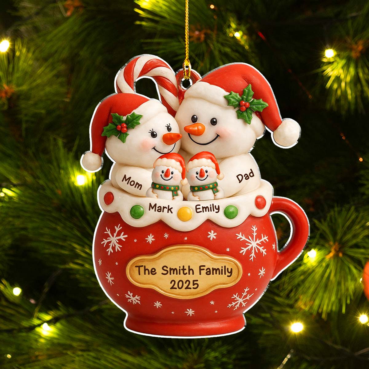 The Year We Became Happy Family - Personalized Custom Acrylic Ornament