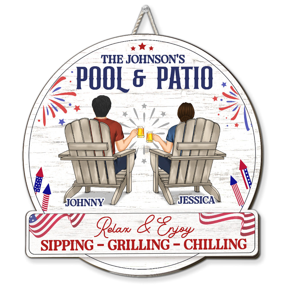 Relax And Enjoy - Personalized Custom Wood Sign