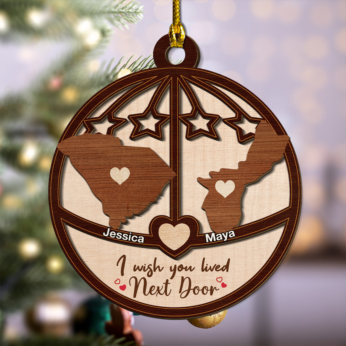 Friendship Without Limits - Personalized Custom 2-Layered Wood Ornament