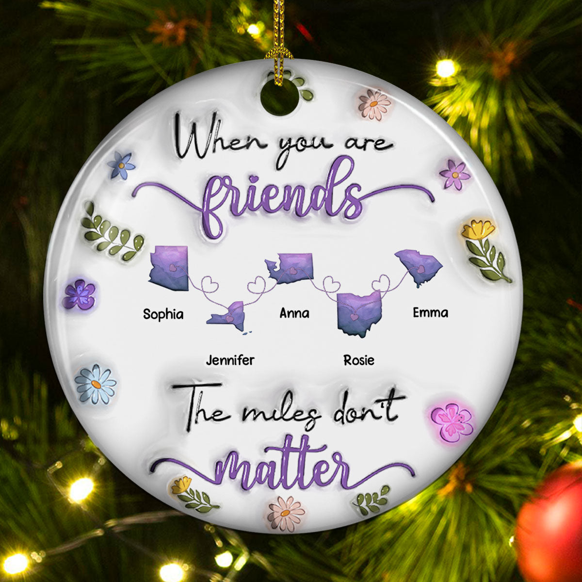 When You Are Family The Miles Do Not Matter - Personalized Custom 3D Inflated Effect Ceramic Ornament
