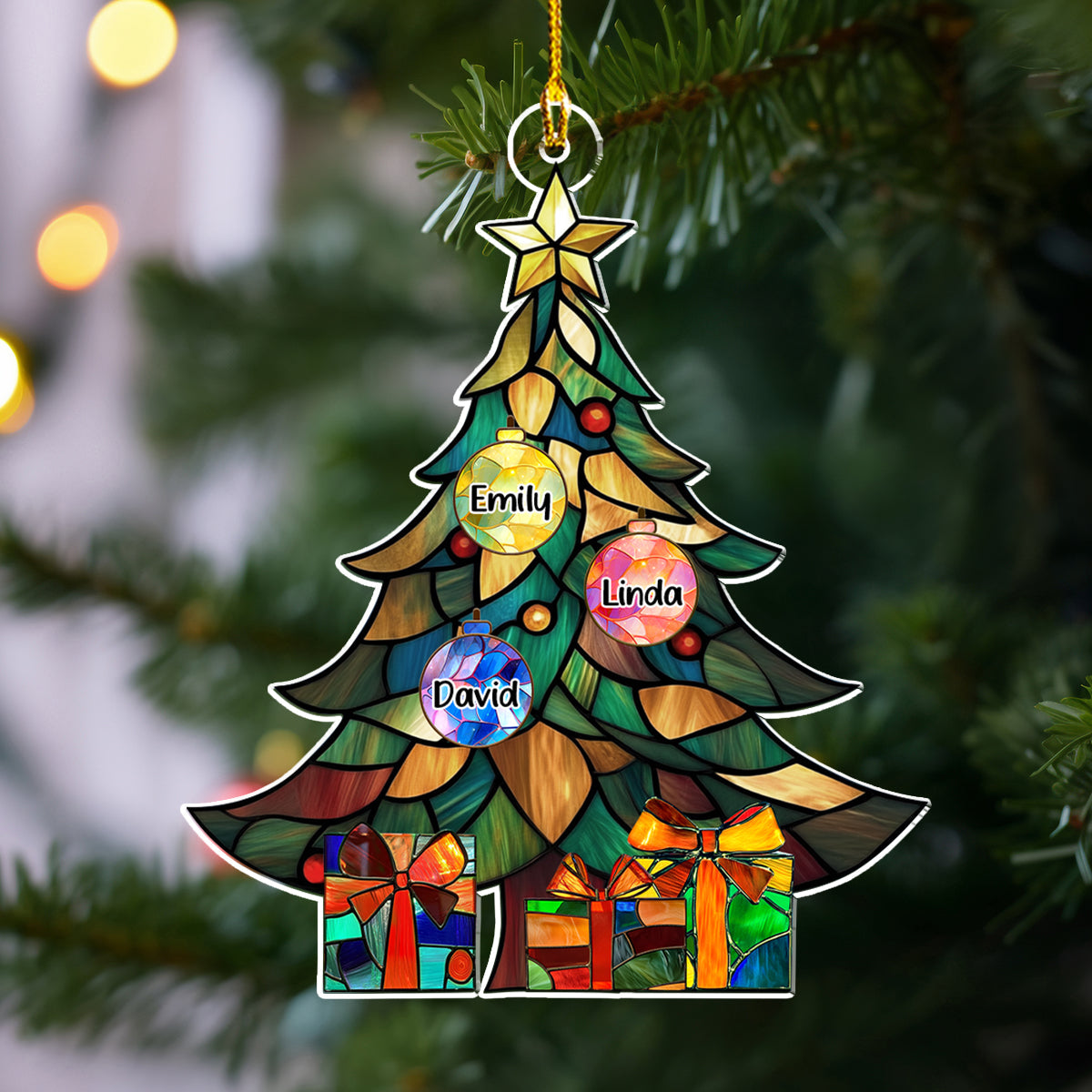 Holiday Family Tree - Personalized Custom Acrylic Ornament