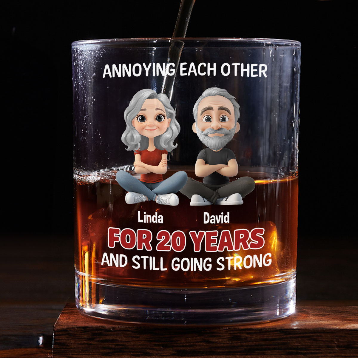 Annoying For Years Couple - Personalized Custom Whiskey Glass