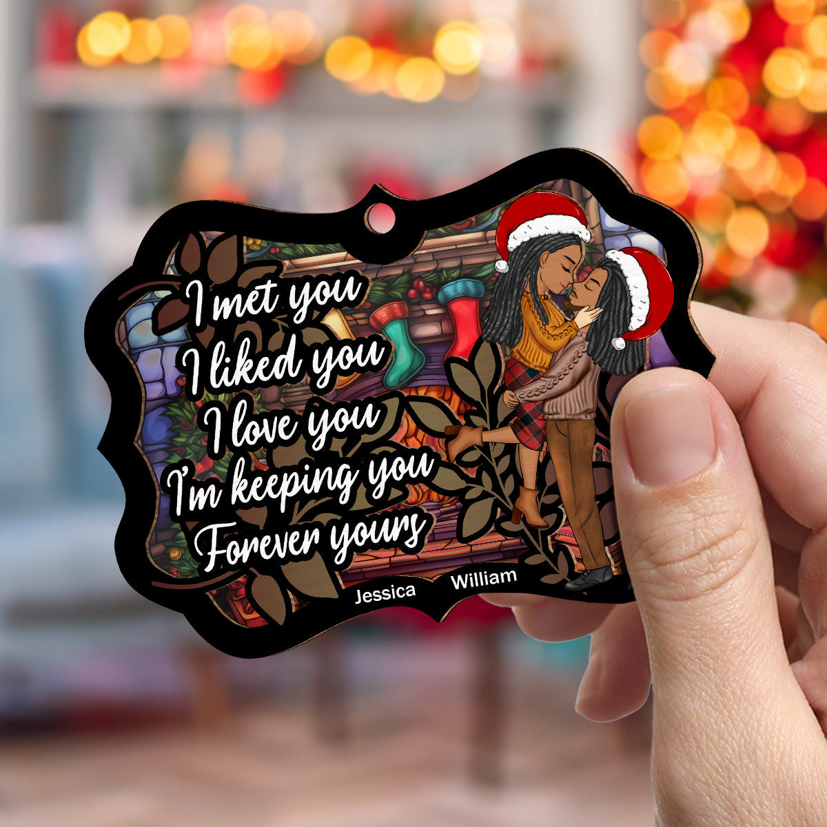 Meet And Love- Personalized Custom Suncatcher Ornament