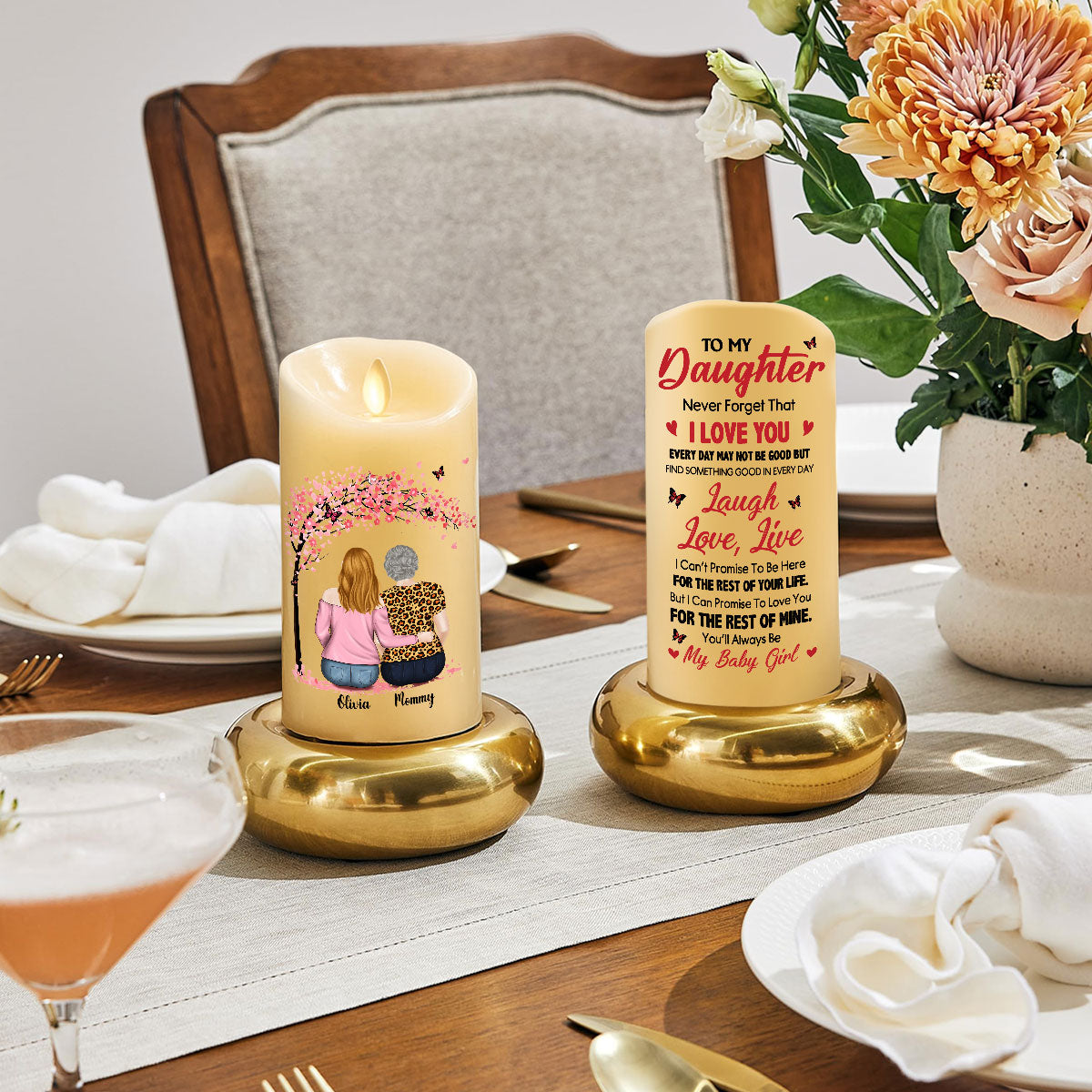 You Will Always Be My Baby Girl - Personalized Custom LED Candle