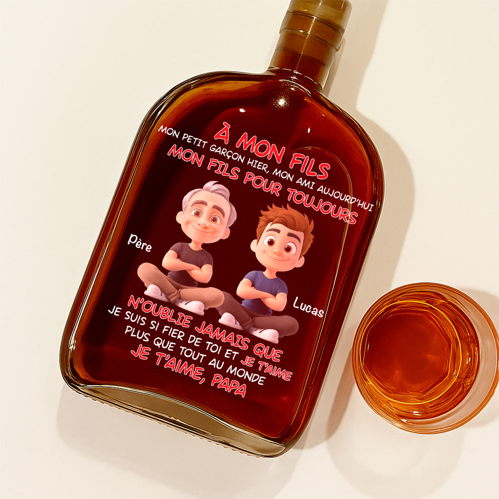 Mon Fils Pour Toujours - Carafe À Spiritueux Personnalisée