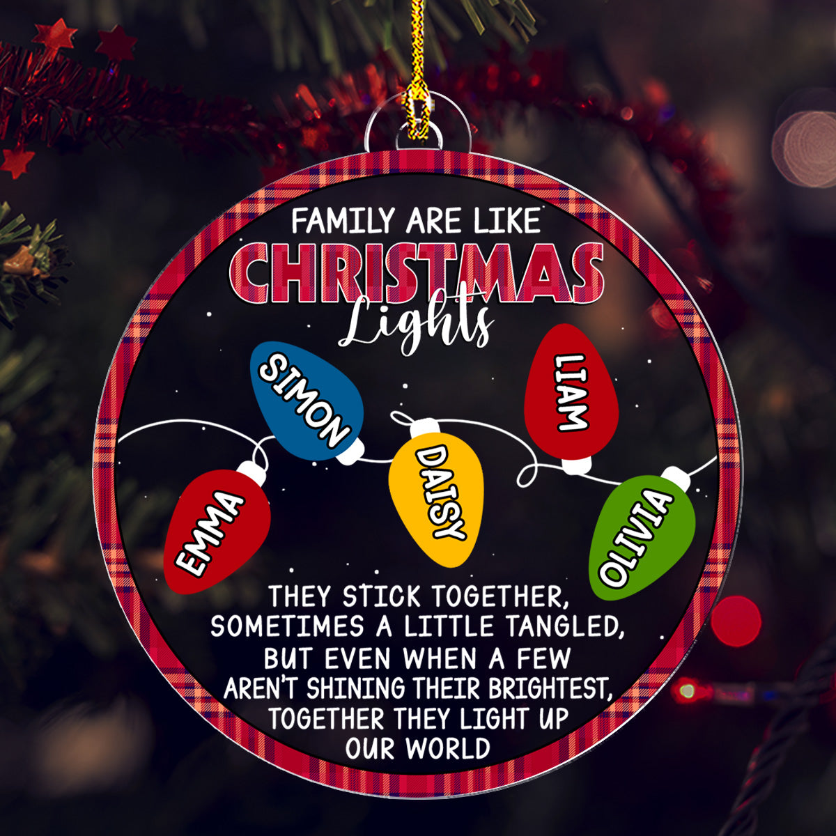 Family Lights - Personalized Custom Acrylic Ornament