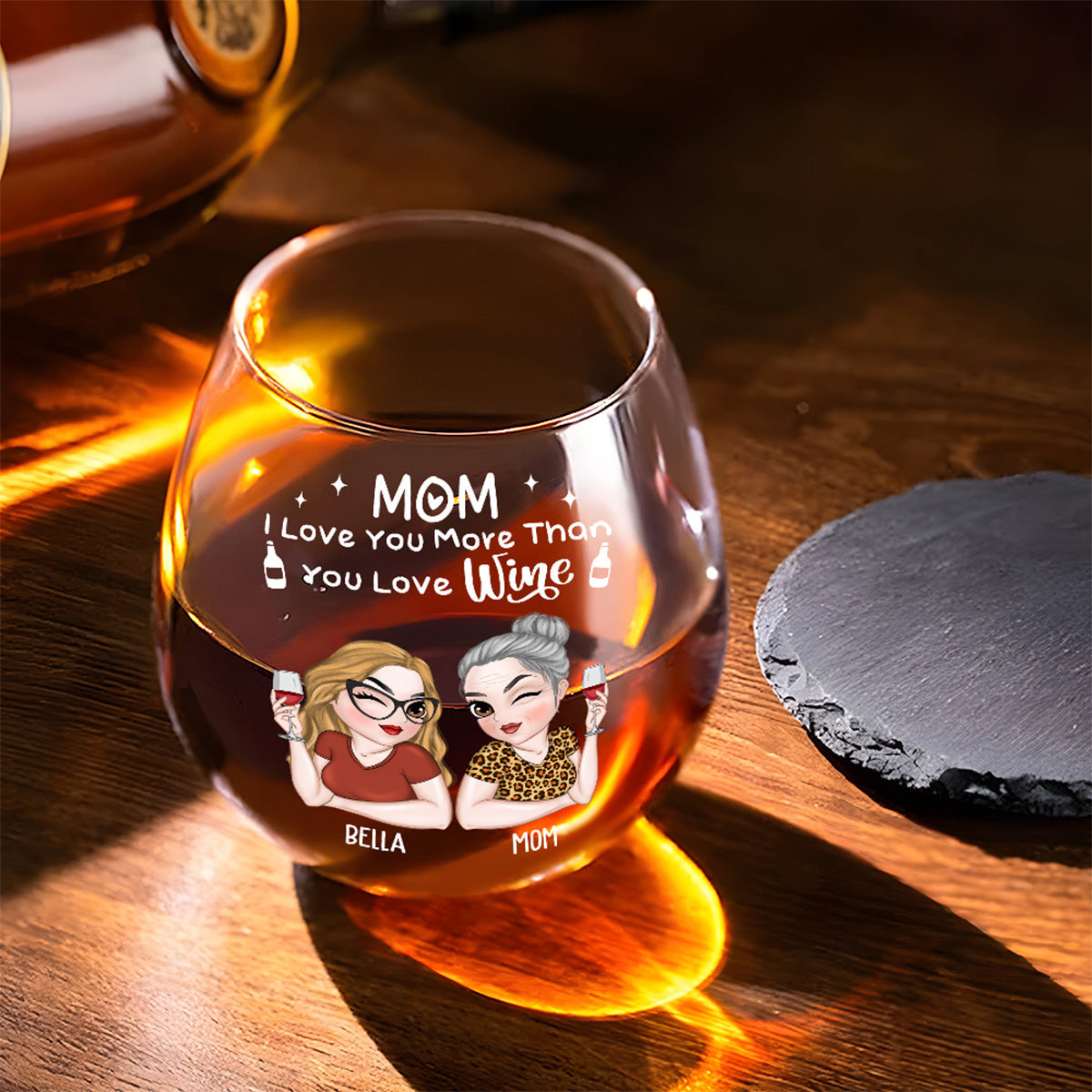 I Love You More Than Wine - Personalized Custom Wine Glass