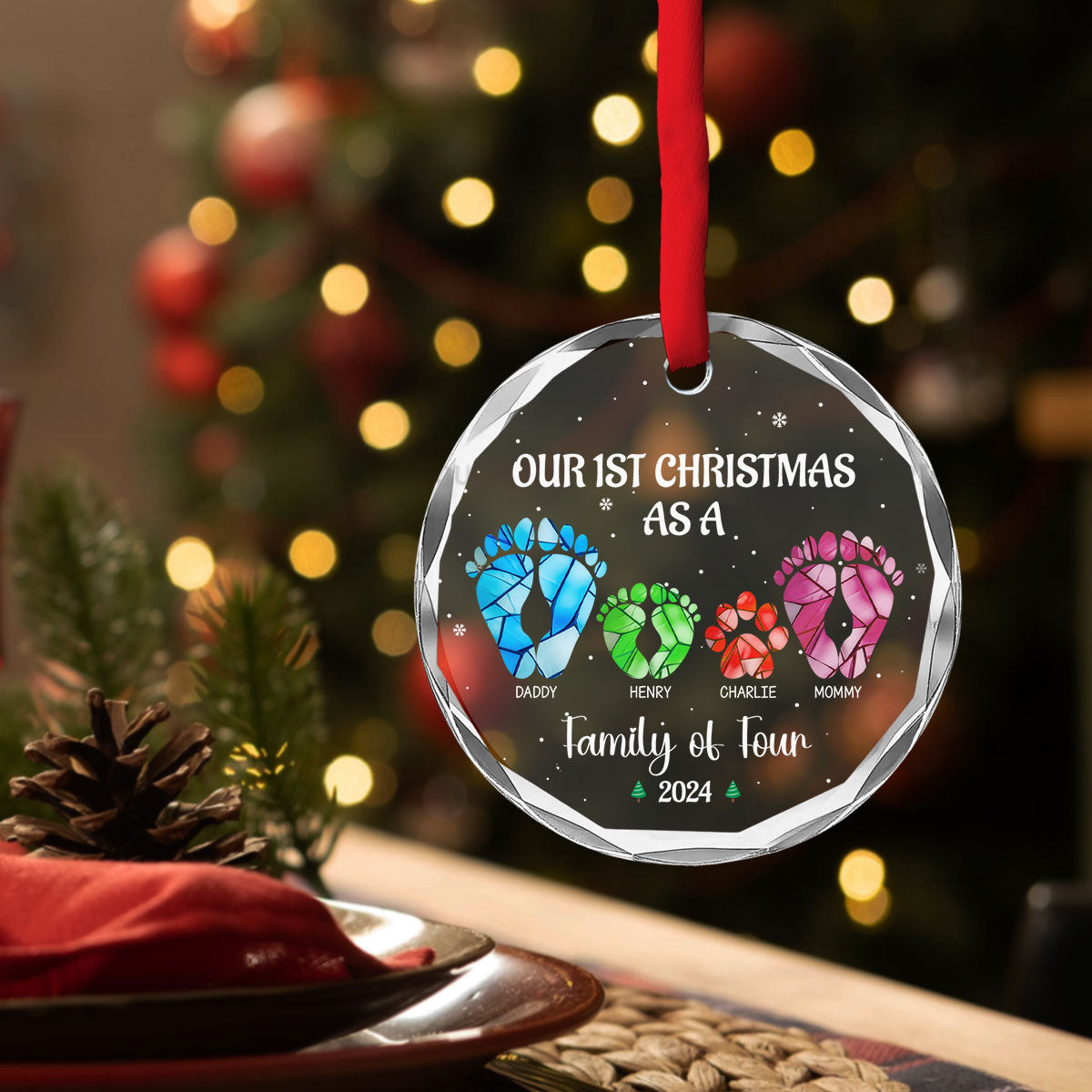 Welcome New Member - Personalized Custom Glass Ornament
