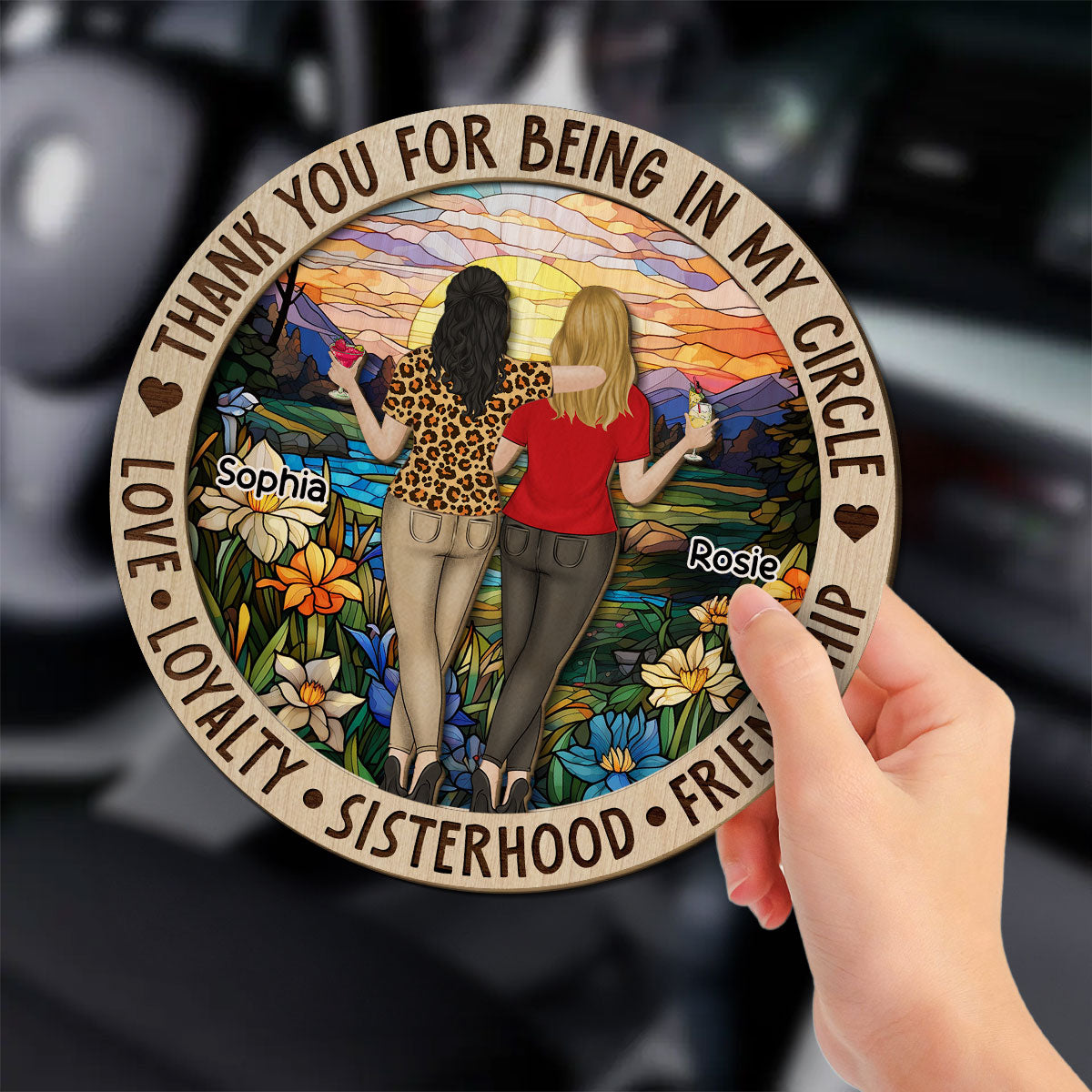 Thank You For Being In My Circle - Personalized Custom Car Visor Clip