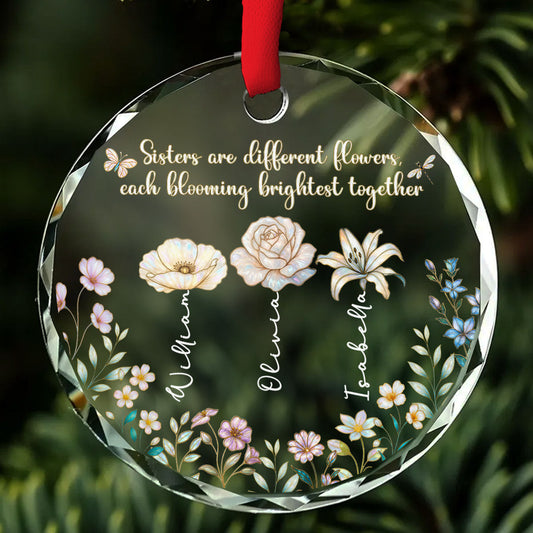 Blooming Together - Personalized Custom Glass Ornament