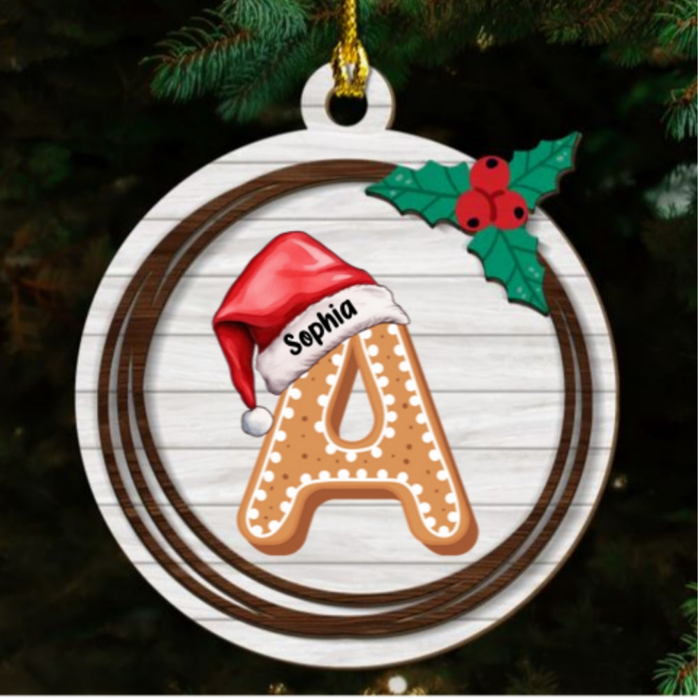 Name Letter - Personalized Custom 2-Layered Wood Ornament
