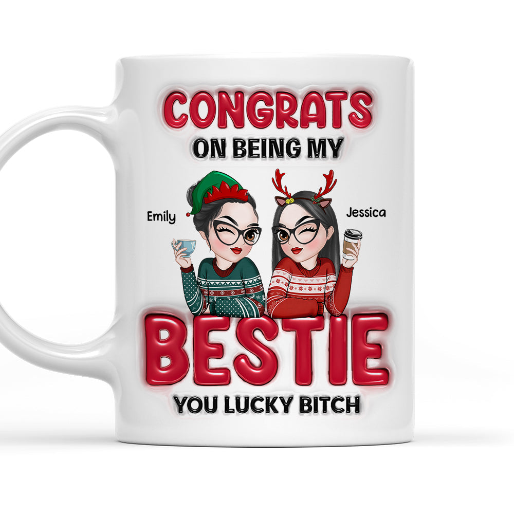 Congrats My Bestie - Personalized Custom 3D Inflated Effect Coffee Mug