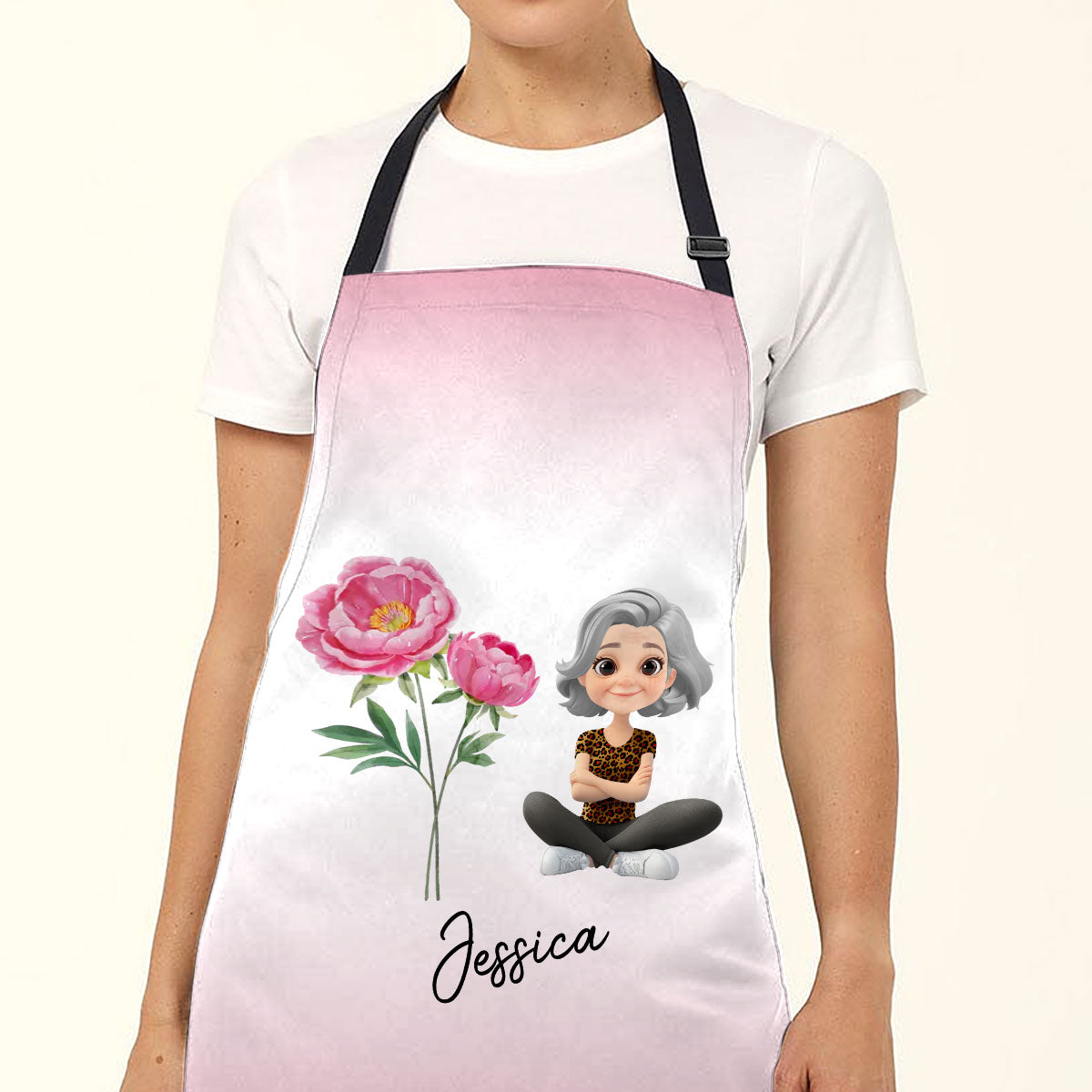 Lovely Girl Flower - Personalized Custom Apron