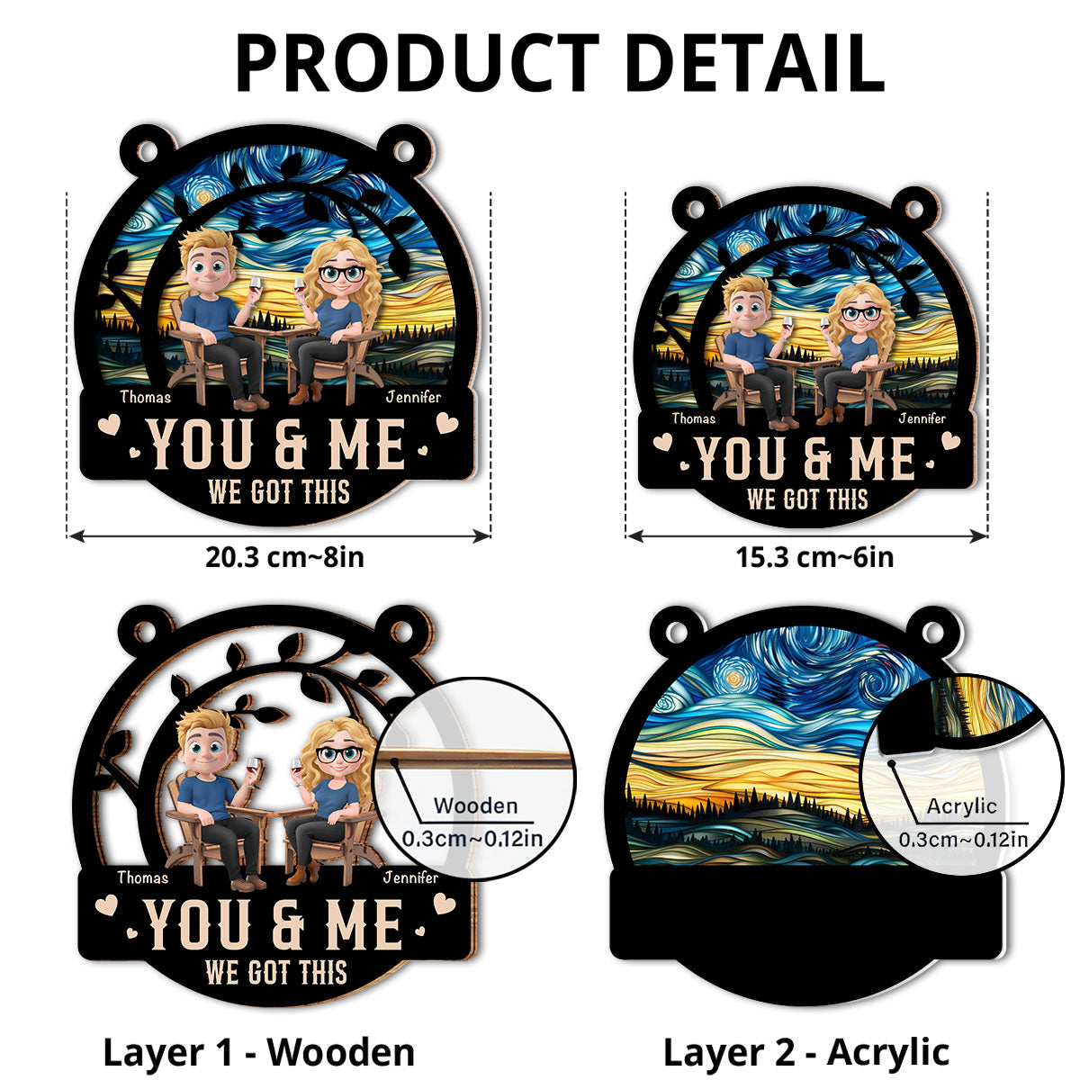 You And Me Got This - Personalized Custom Suncatcher