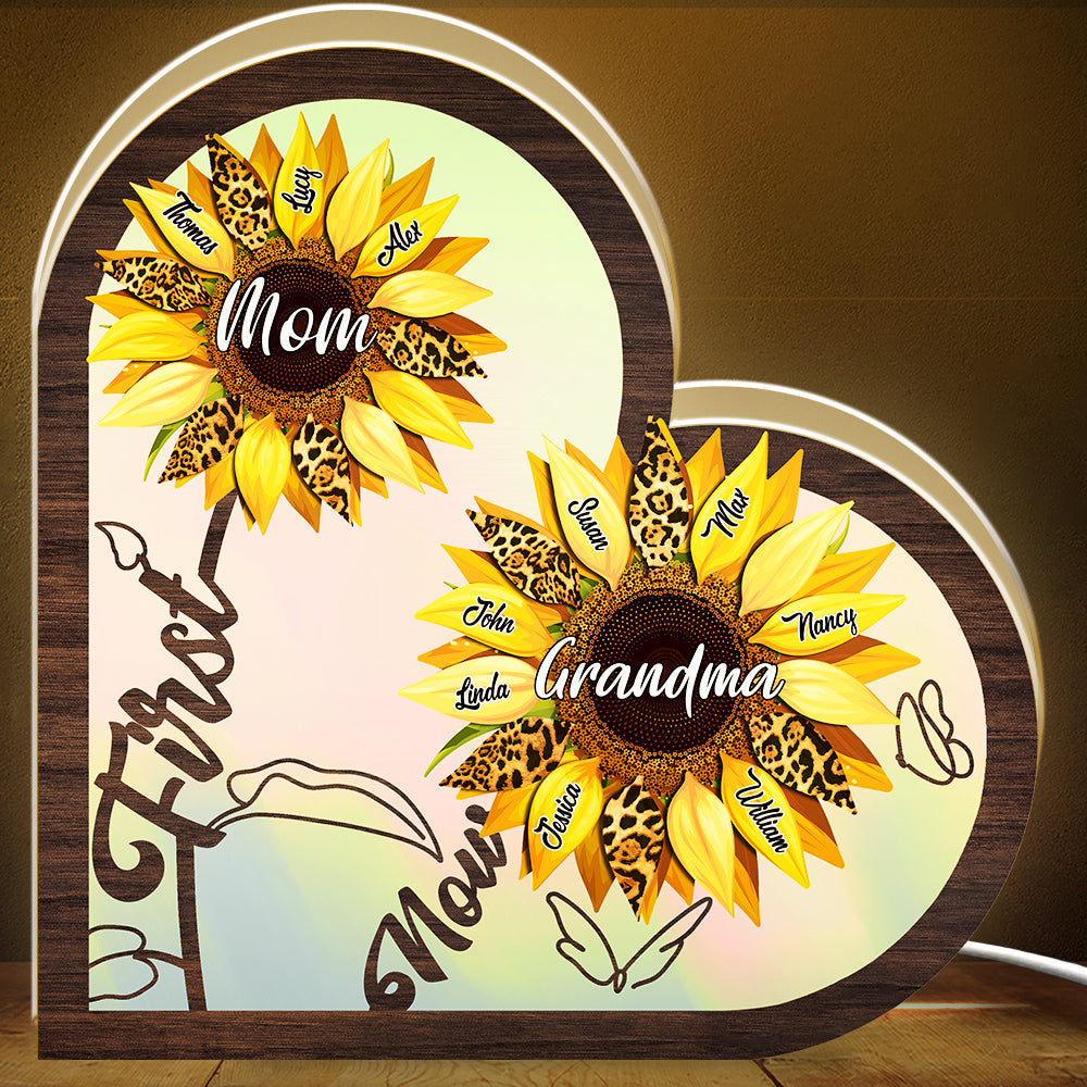 First Mom Now Grandma Flower - Personalized Custom Light Box