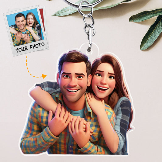 Animated Couple Keychain - Personalized Custom Acrylic Keychain