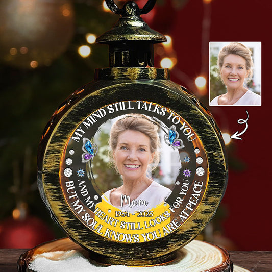 My Mind Still Talks To You - Personalized Custom Christmas Lantern