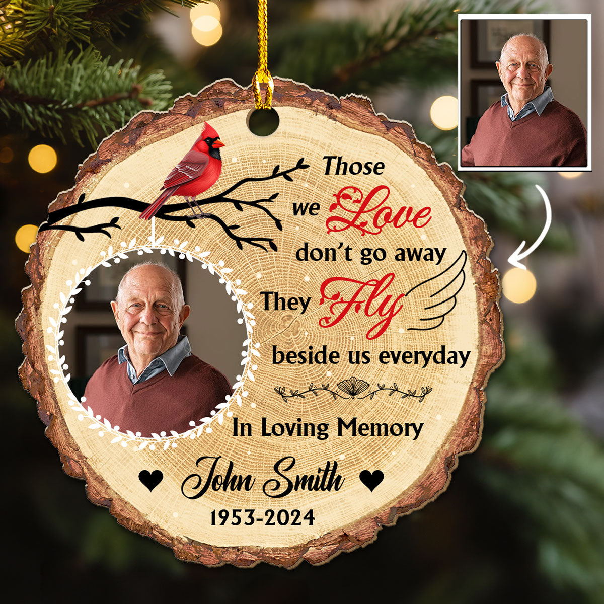 You Fly Beside Us - Personalized Custom Wood Ornament