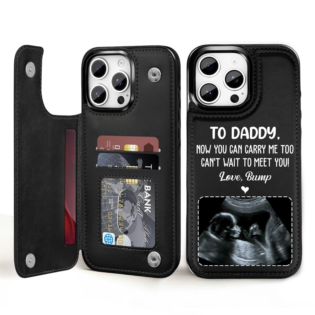 Can Not Wait To Meet You - Personalized Custom Leather Phone Case